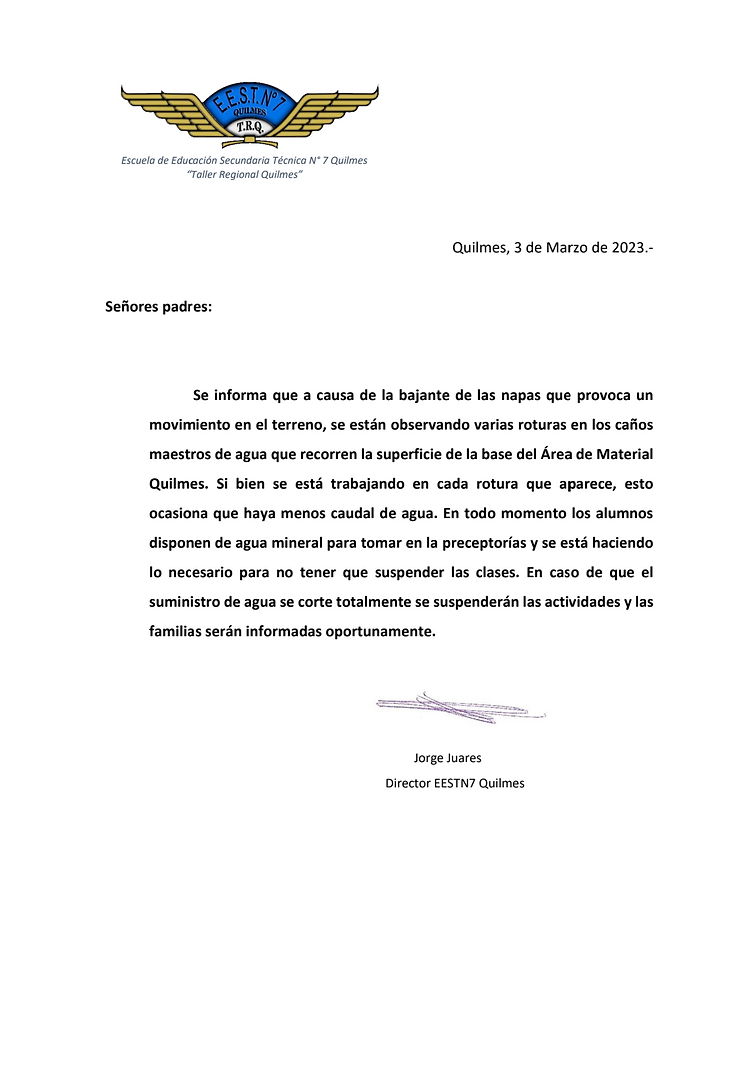 Suministro de agua