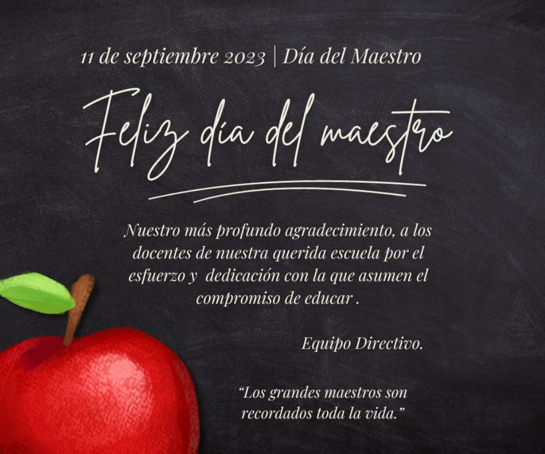 ¡Feliz día del maestro!